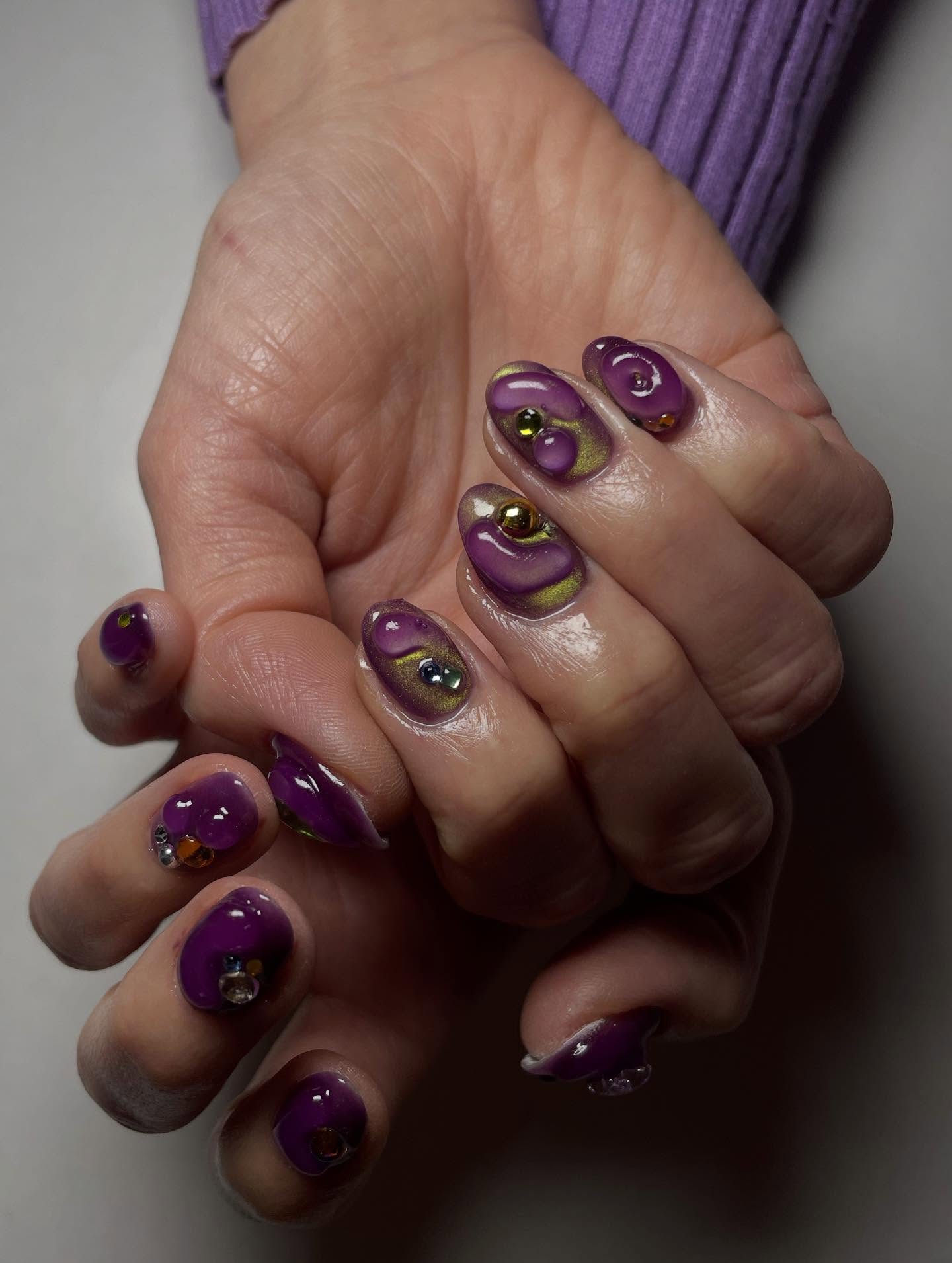 Level 2 medium design nails 14