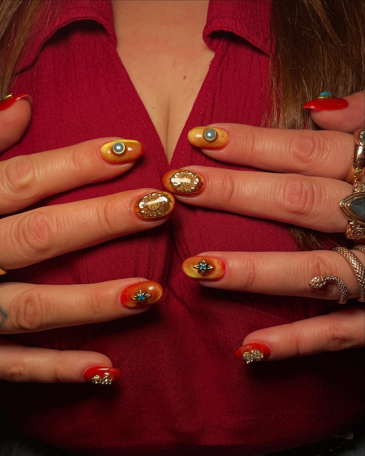 Level 2 medium design nails 6